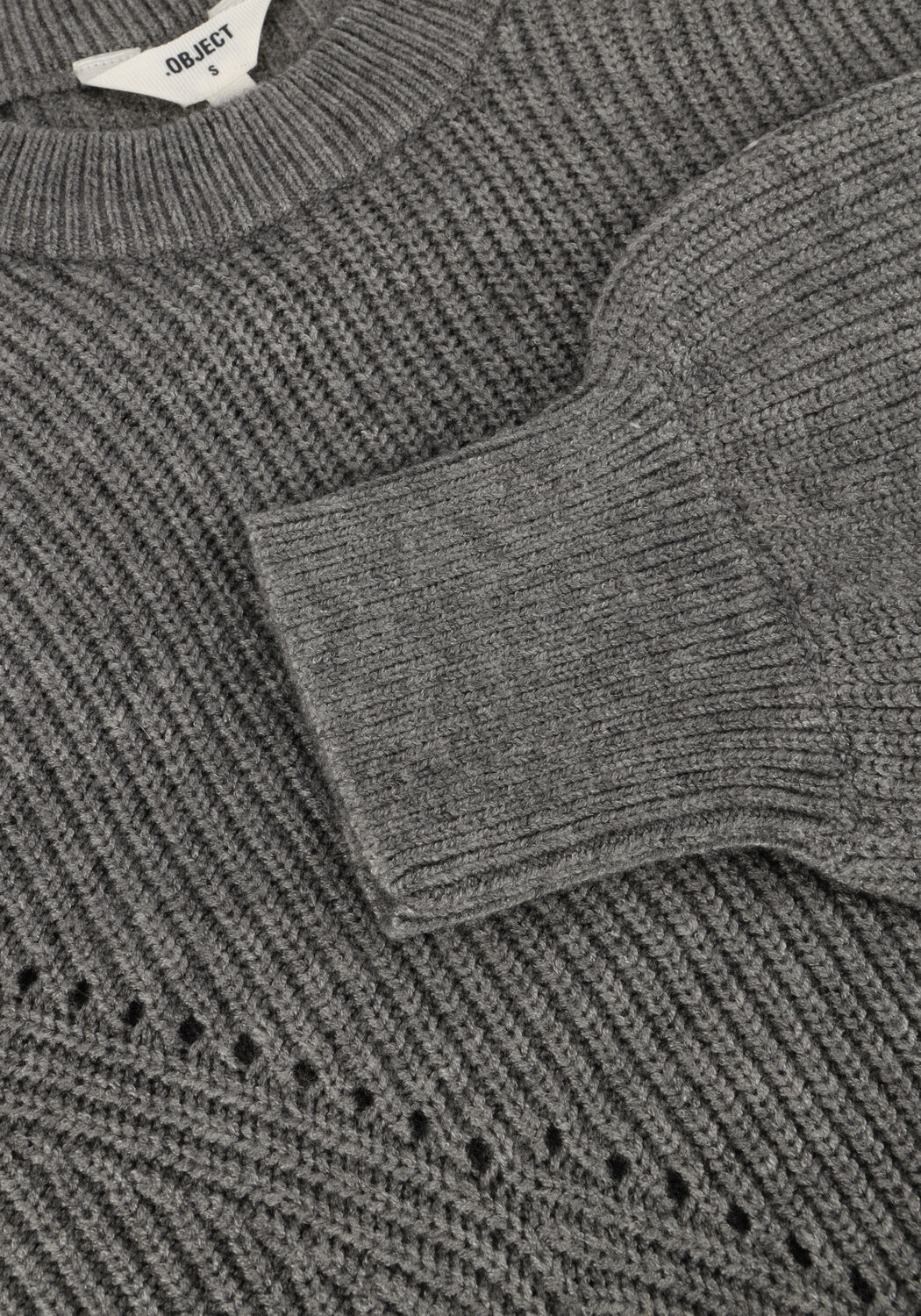 Grijze OBJECT Trui OBJDITTE RE L/S KNIT PULLOVER - large