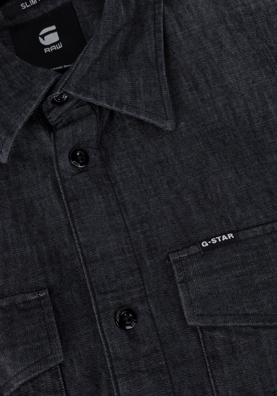 Zwarte G-STAR RAW Casual overhemd MARINE SLIM SHIRT L/S - large
