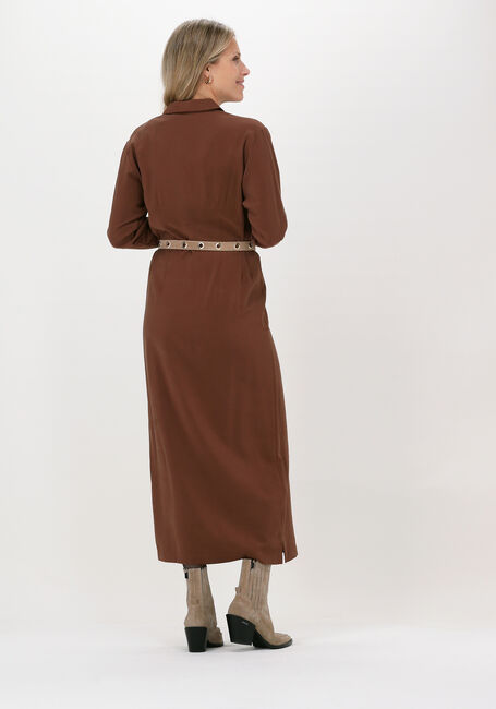 Bruine ANOTHER LABEL Maxi jurk SJOROER DRESS L/S - large