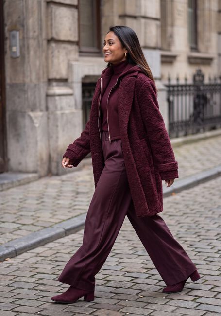 NUKUS Manteau MIRTHE COAT BOUCLE Bordeaux - large