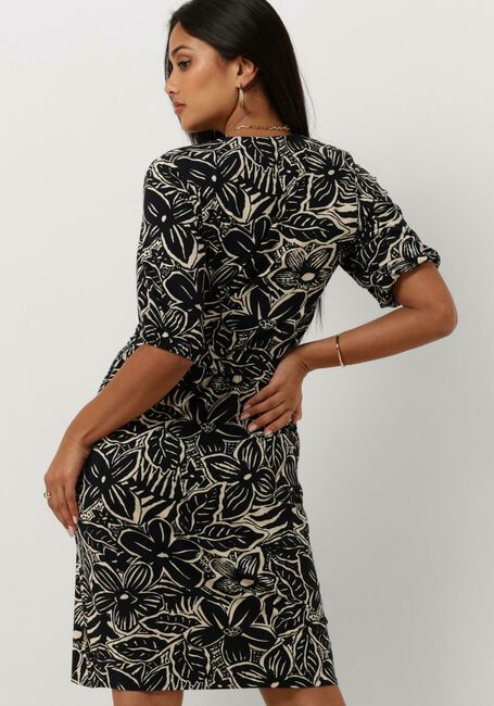 JANSEN AMSTERDAM Mini robe VFB506 JERSEY PRINTED WRAP DRESS 3/4 SLEEVE en noir - large