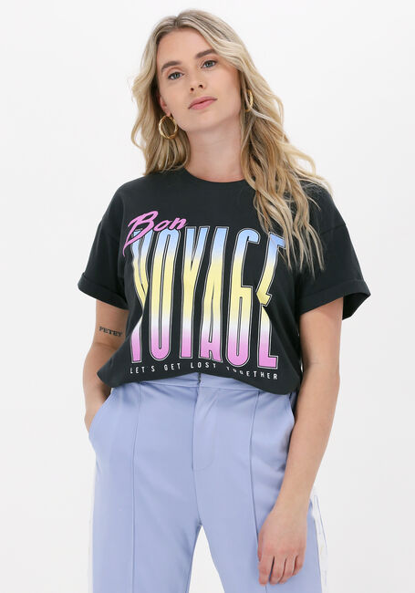 COLOURFUL REBEL T-shirt BON VOYAGE BOXY TEE en noir - large