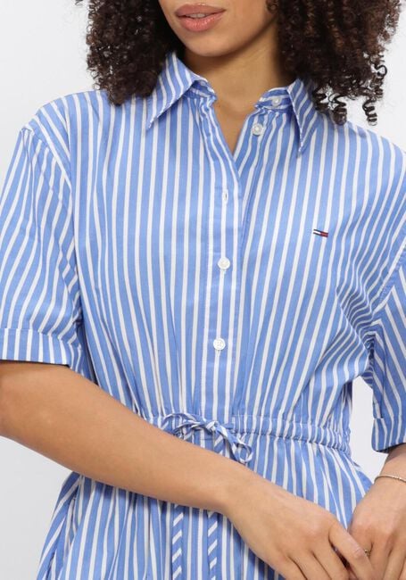 Blauwe TOMMY JEANS Mini jurk TJW MINI STRIPE SHIRT DRESS - large
