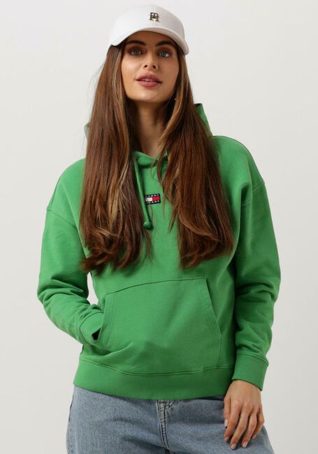 TOMMY JEANS Pull TJW XS BADGE HOODIE en vert - large