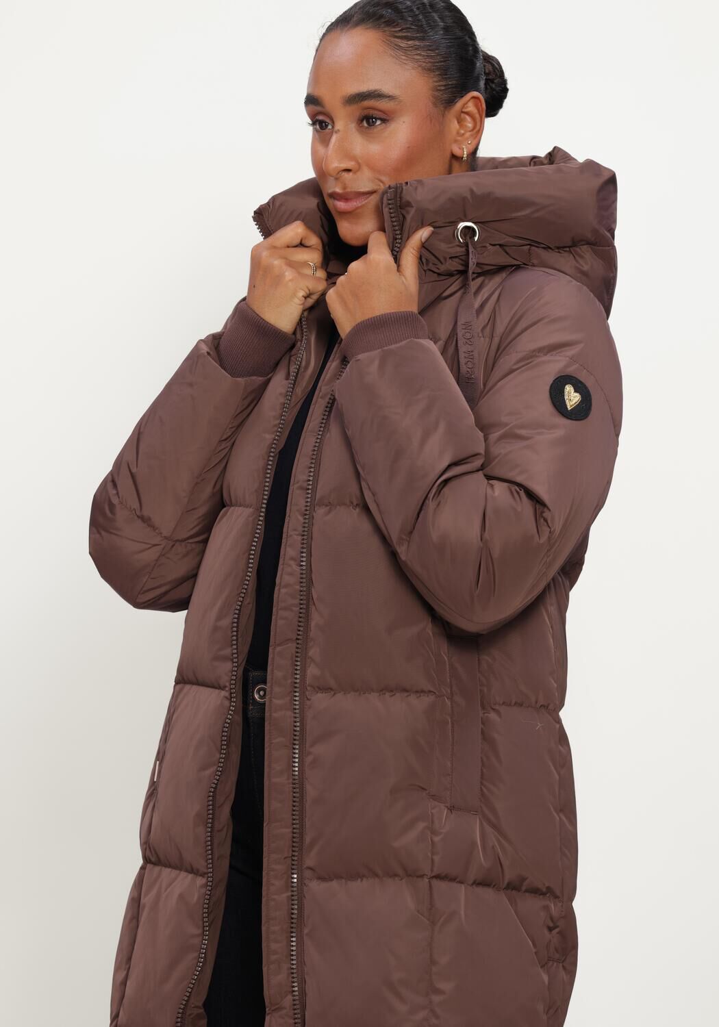 MOS MOSH Veste matelass&eacute; MMNOVA SQUARE DOWN COAT en marron - large