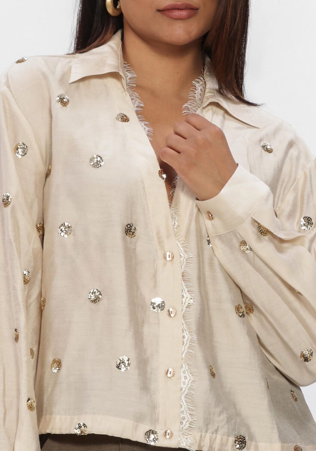 Creme NUKUS  ANIKA BLOUSE PAILLET - large