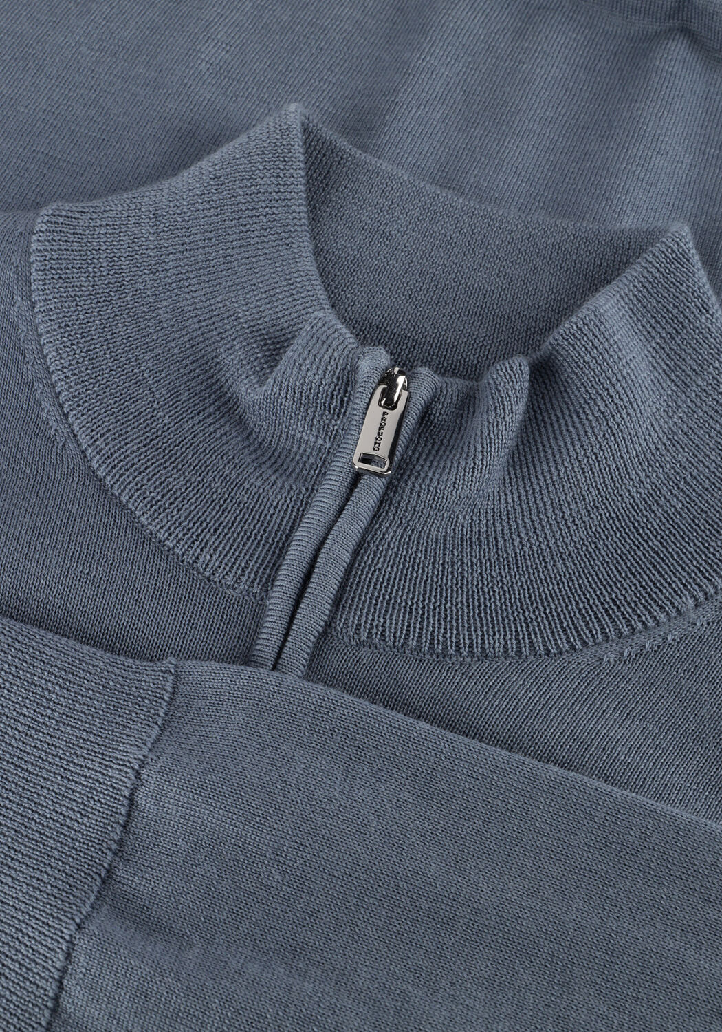 Donkerblauwe PROFUOMO Trui PULLOVER HALF ZIP MERINO - large