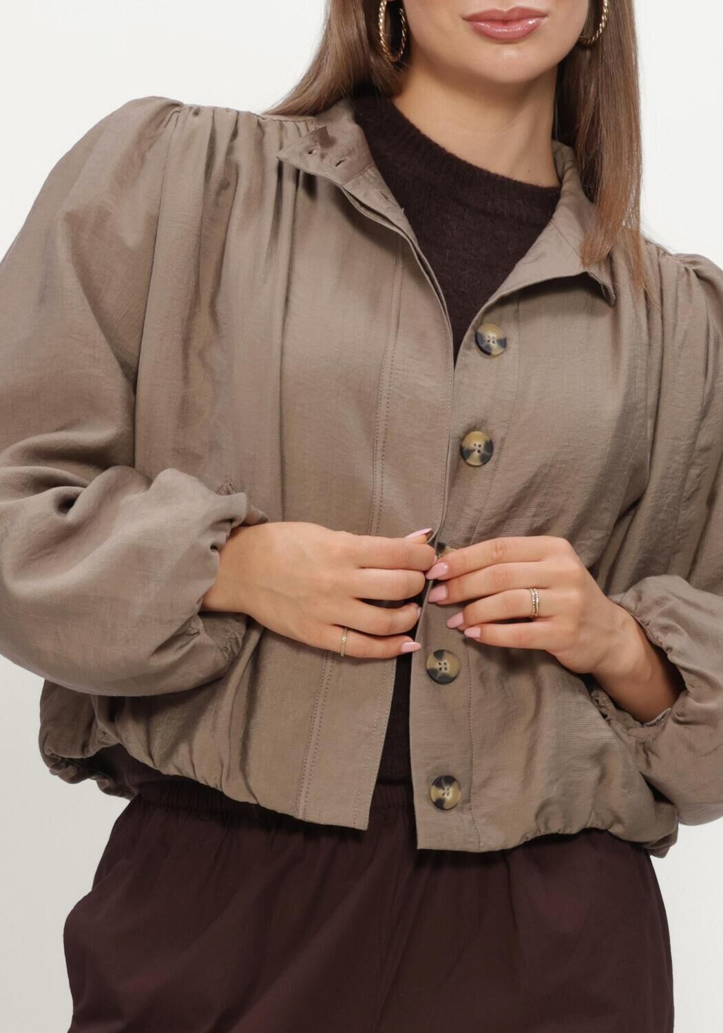 Y.A.S. Jack YASFELINE LS JACKET en taupe - large
