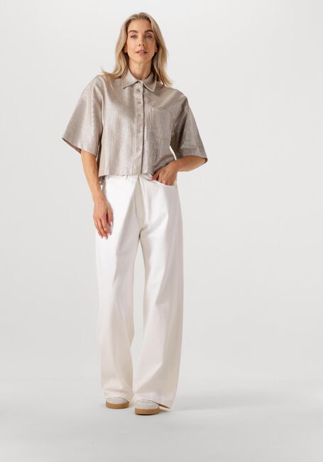 ALIX THE LABEL LADIES WOVEN FOIL CROPPED BLOUSE Blouses en argent - large