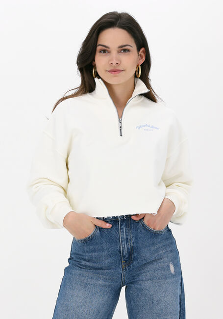 COLOURFUL REBEL Pull REBELLES CROPPED HIGH NECK ZIP SWEAT en blanc - large