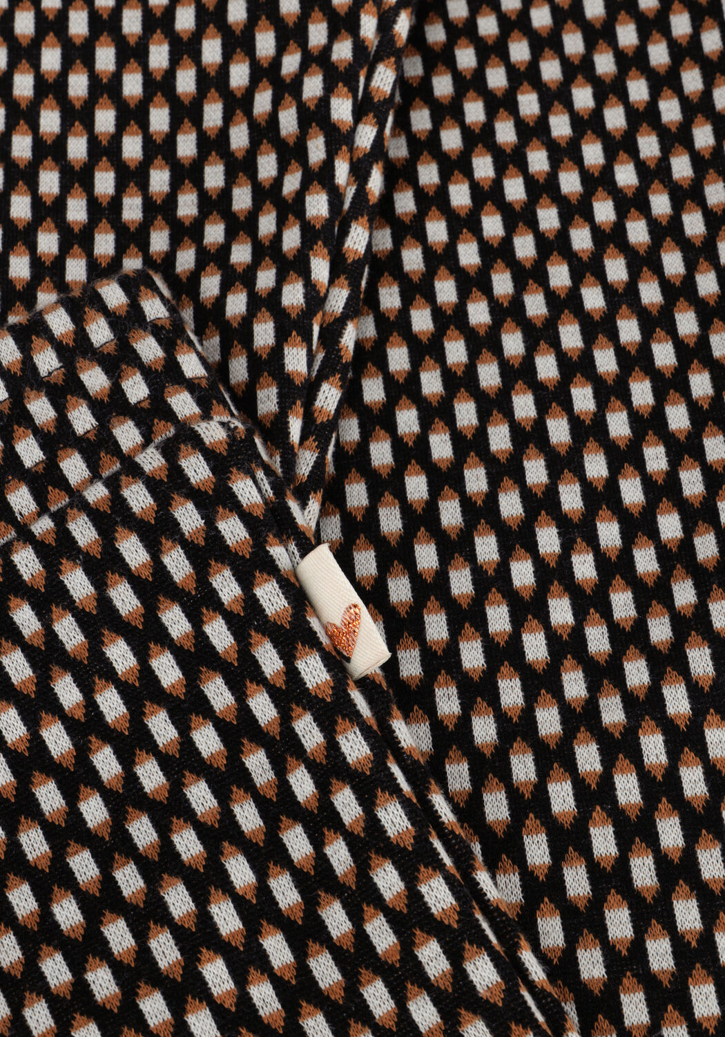 Zwarte MOODSTREET Flared broek PANT BOBBI JACQUARD - large