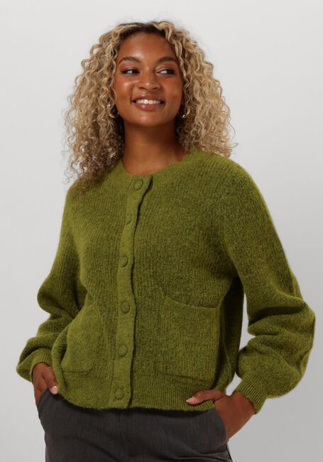 SELECTED FEMME Gilet SLFSIA RAS LS KNIT POCKET en vert - large