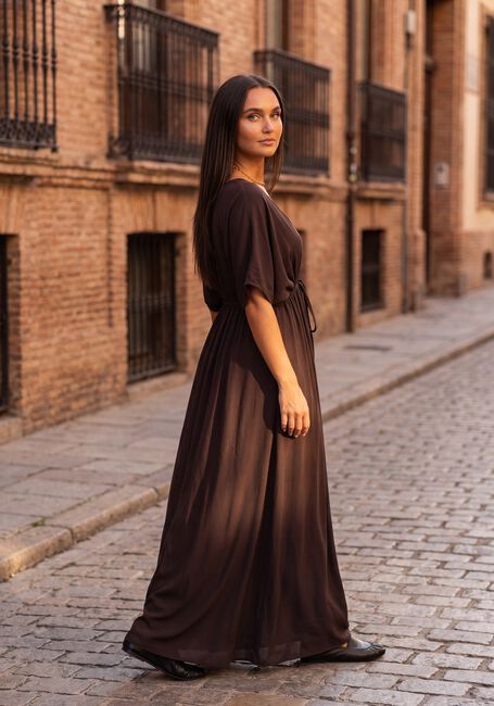 BY-BAR Robe maxi LONG TWILL DRESS en marron - large