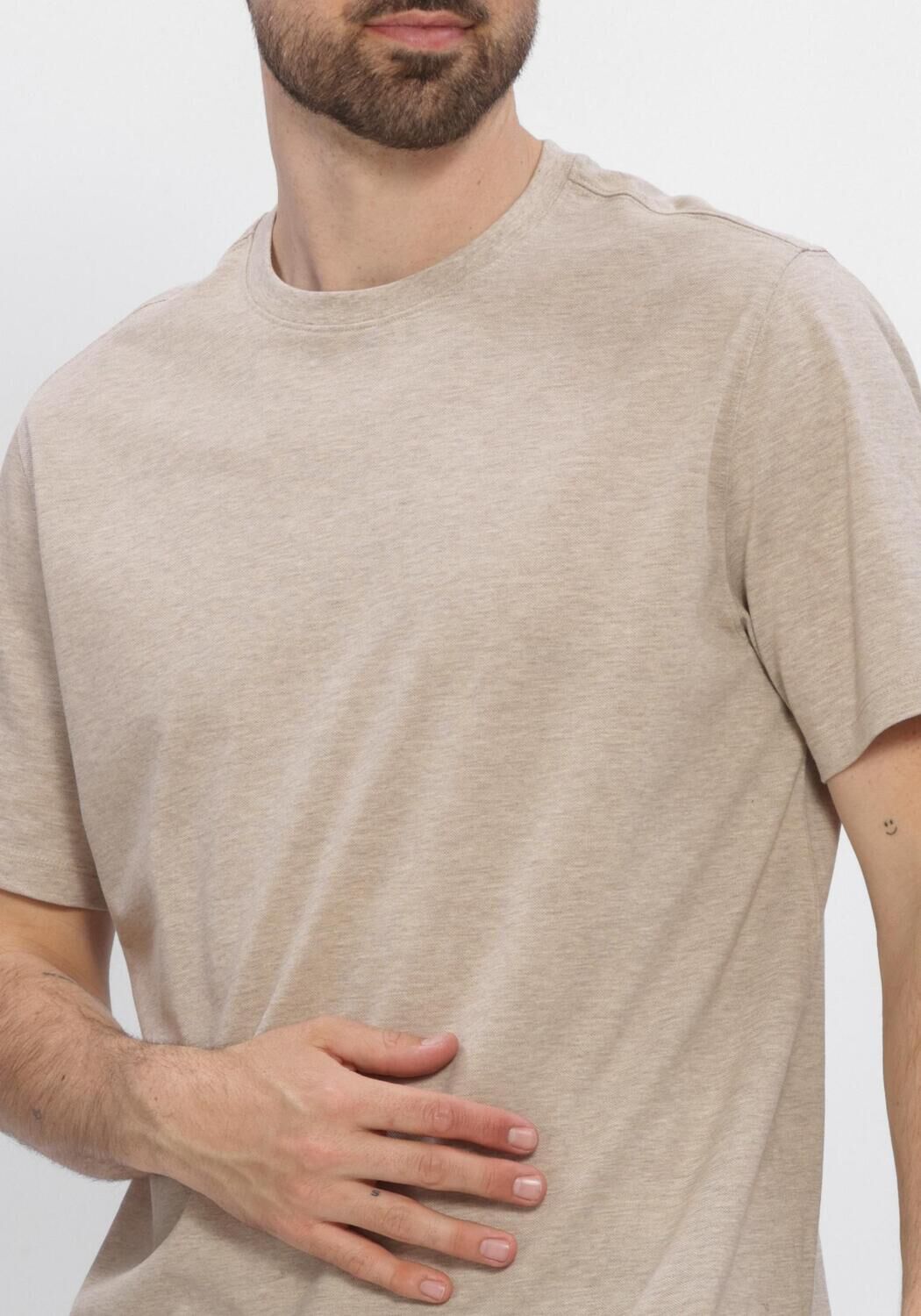 Beige PROFUOMO T-shirt T-SHIRT CREW NECK MERCERIZED STRETCH PIQUE - large