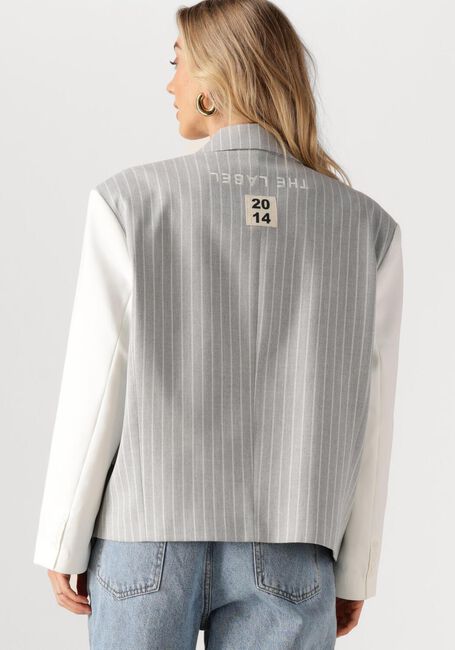Grijze ALIX THE LABEL Blazer LADIES WOVEN PINSTRIPE CROPPED BLAZER - large