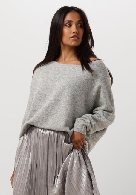 SUMMUM Pull BOAT NECK SWEATER WOOL ELASTANE BLEND KNIT en blanc - large