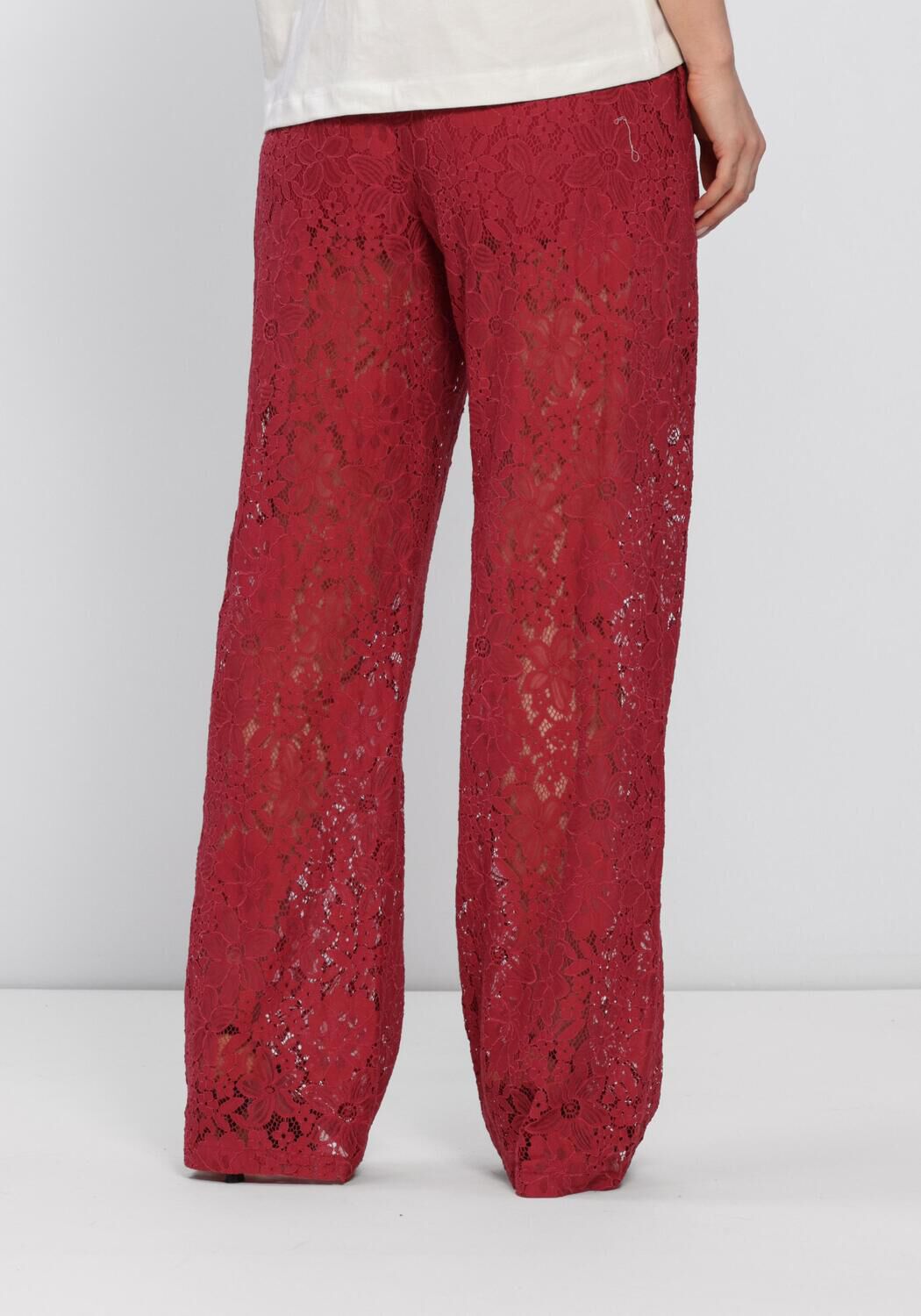 Rode CATWALK JUNKIE Broeken/jumpsuits PULL ON LACE TROUSERS - large