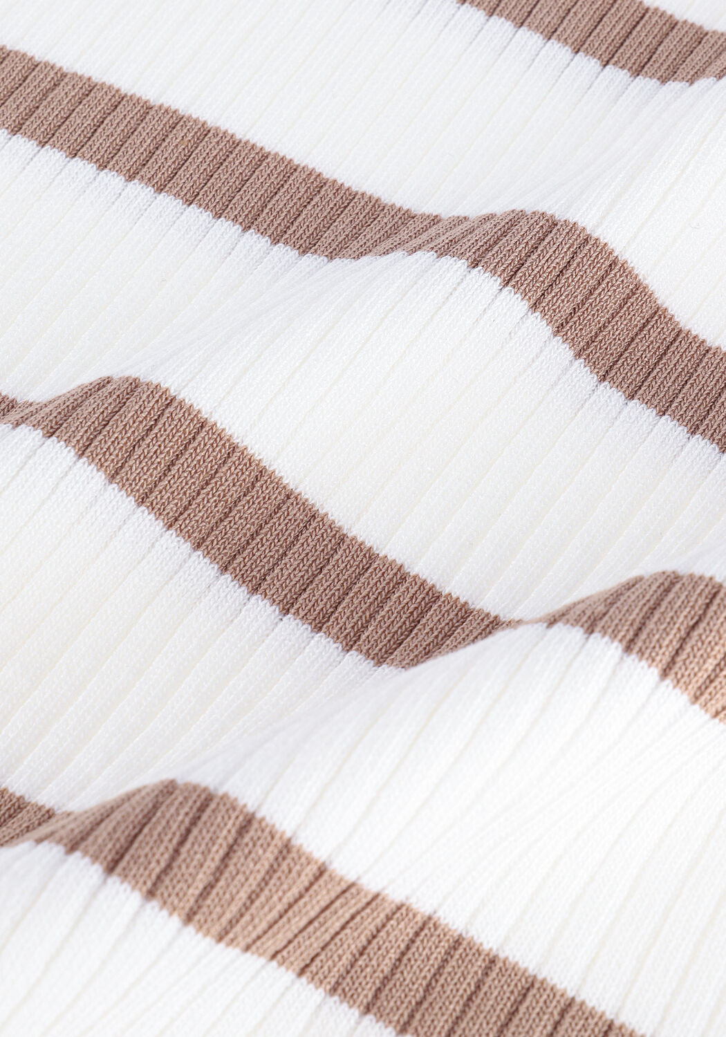 Camel NEO NOIR Top MALLORY STRIPE KNIT TEE - large