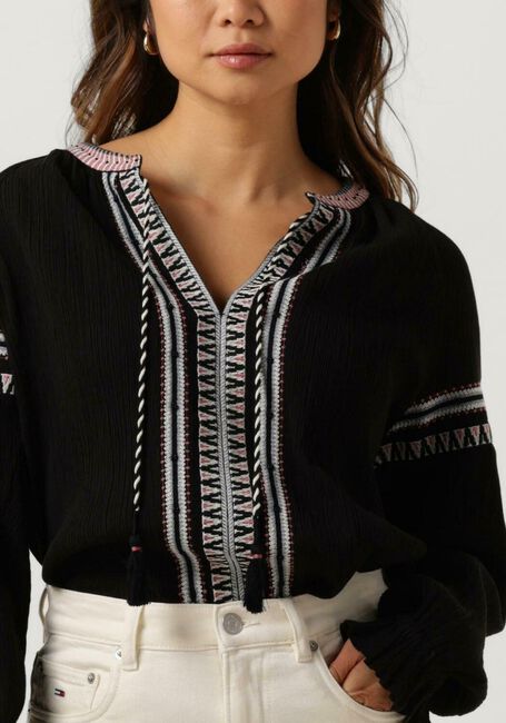 Zwarte SCOTCH & SODA  BALLOON SLEEVE EMBROIDERY TOP - large