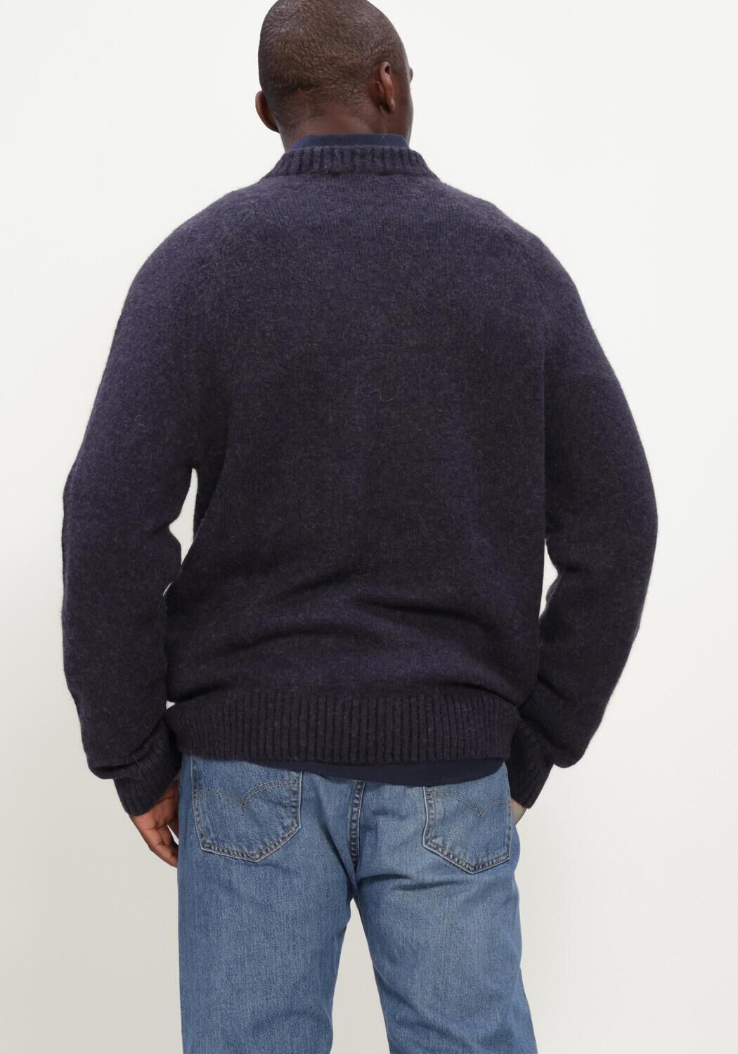 Donkerblauwe LES DEUX Trui SOFT ROUNDNECK KNIT - large