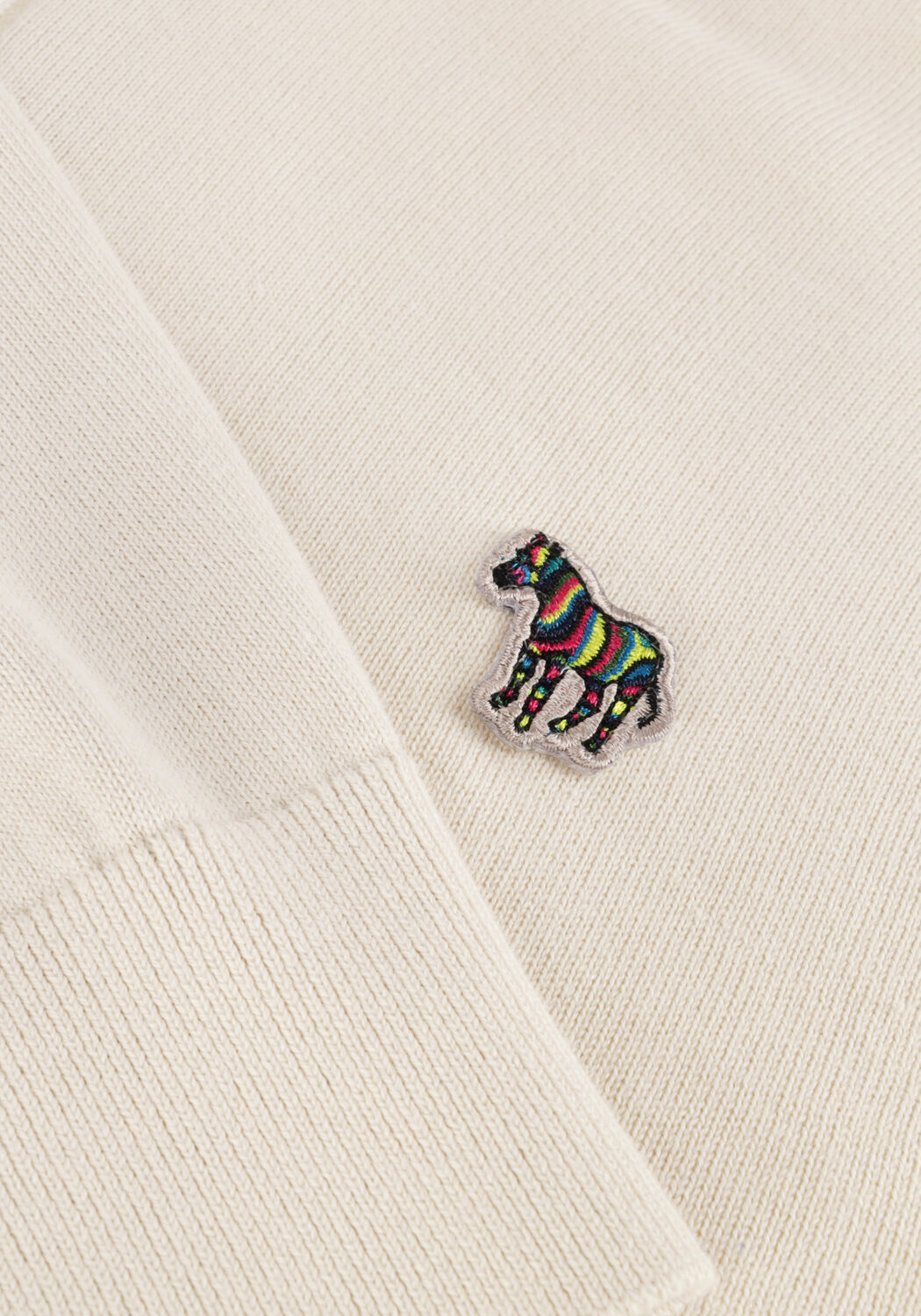 PS PAUL SMITH Pull MENS SWEATER ZIP NECK ZEB BAD Gris clair - large