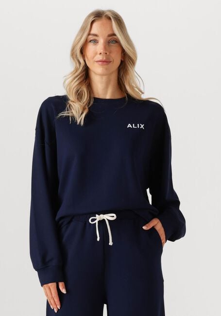 Donkerblauwe ALIX THE LABEL Trui LADIES KNITTED SCUBA SWEATER - large