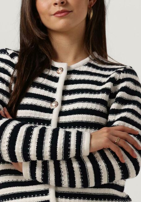 NEO NOIR Gilet LIMONE STRIPE KNIT JACKET Bleu foncé - large