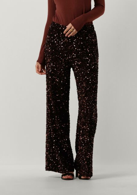 Rode SUMMUM Wijde broek PANTS SEQUINS VELOUR - large