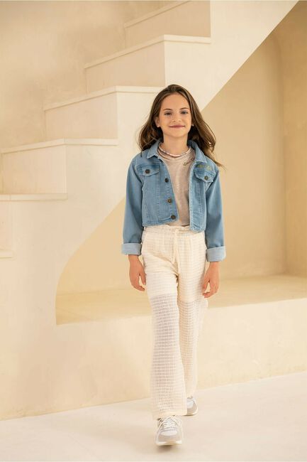 LIKE FLO T-shirt METALLIC JERSEY RUFFLE RIB TEE en or rose - large