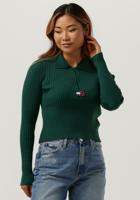 TOMMY JEANS Pull SWEATERS HALF ZIPP en vert - large