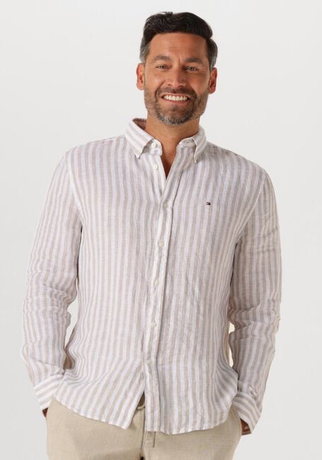 TOMMY HILFIGER Chemise décontracté LINEN ESSENTIAL STRIPE RF SHIRT Écru - large