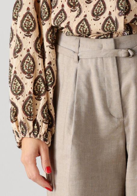 SUMMUM Pantalon TROUSERS WIDE LINEN BLEND TWILL en beige - large