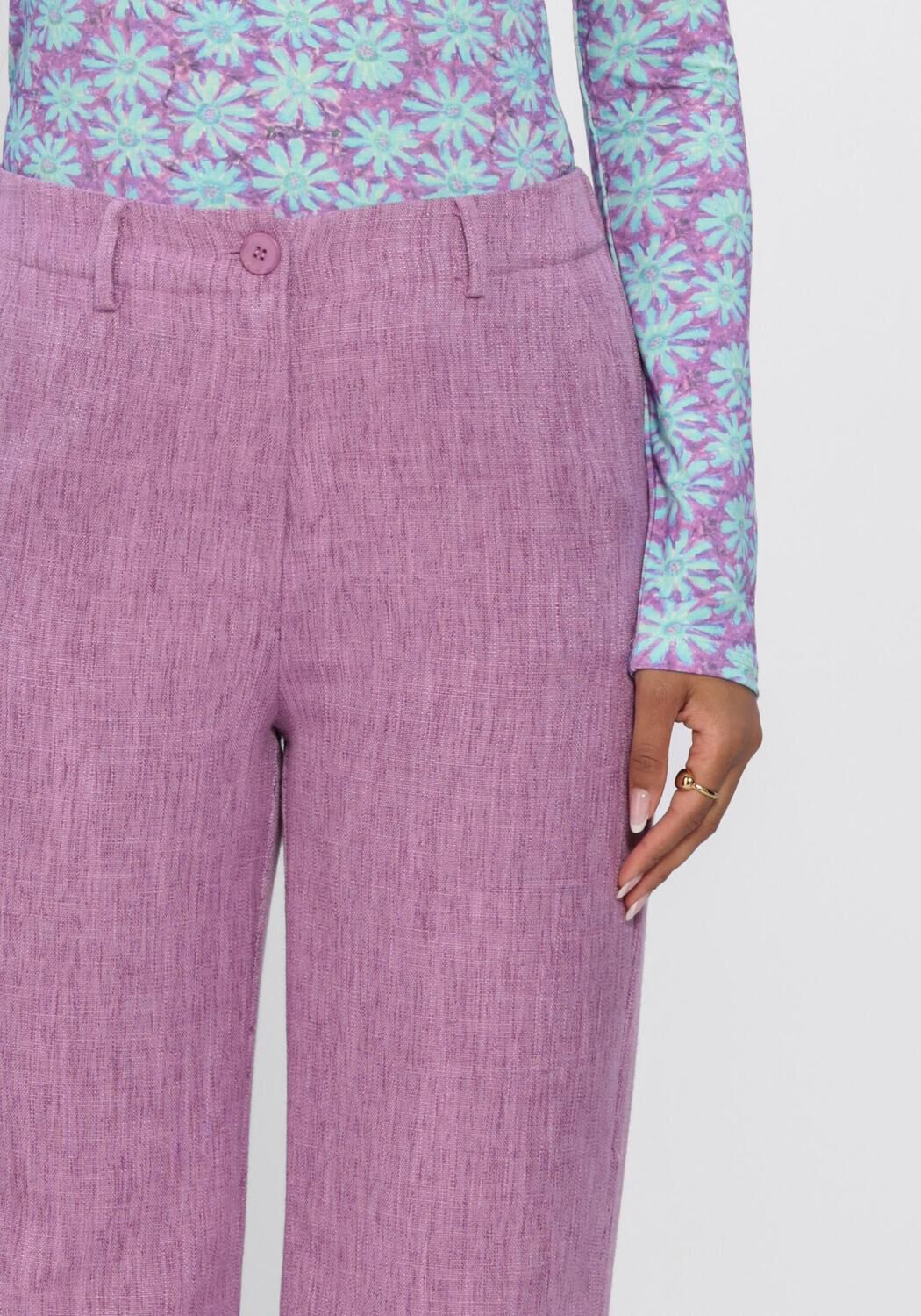 YDENCE Pantalon large PANTS LEONA en violet - large