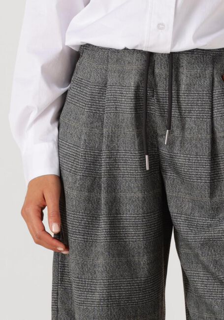Grijze HAUTE L'AMITIÉ Wijde broek MICHELLE CHECK TAILOR TIE TALL PANTS - large