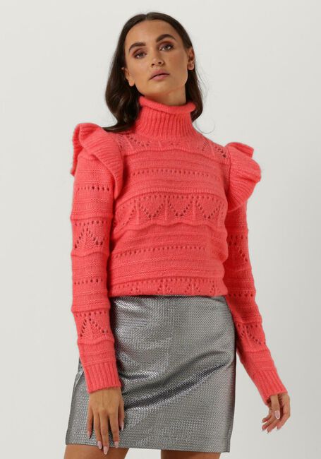Y.A.S. Col roulé YASCORALINE LS KNIT PULLOVER Corail - large