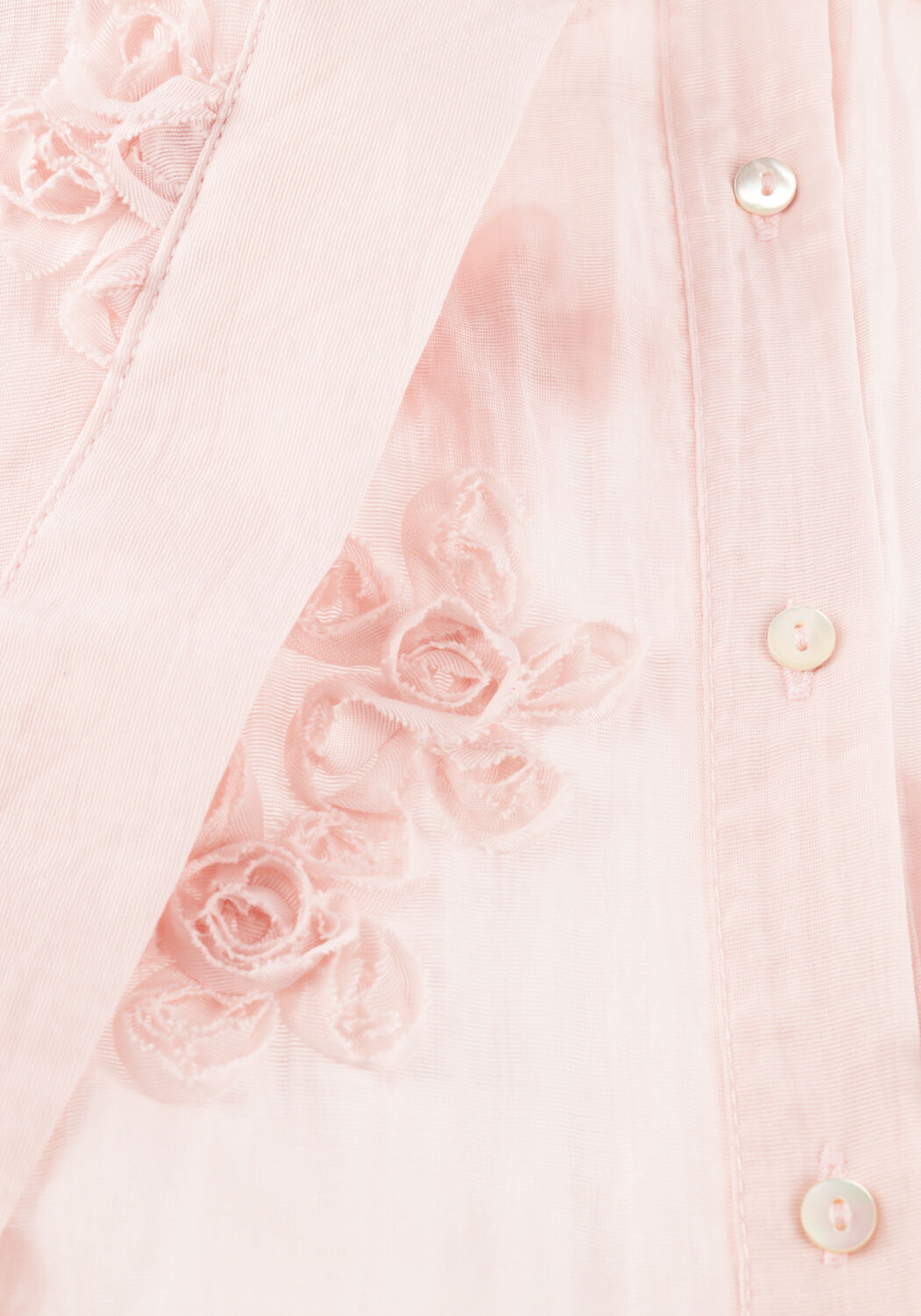 JANSEN AMSTERDAM MARNEY BLOUSE 3DF1 759 WIDE KIMONO SLEEVE 3D FLOWERS Blouses Rose clair - large