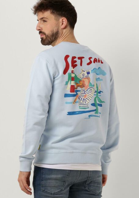 SCOTCH & SODA Pull FRONT BACK SAILOR ARTWORK SWEATSHIRT Bleu clair - large