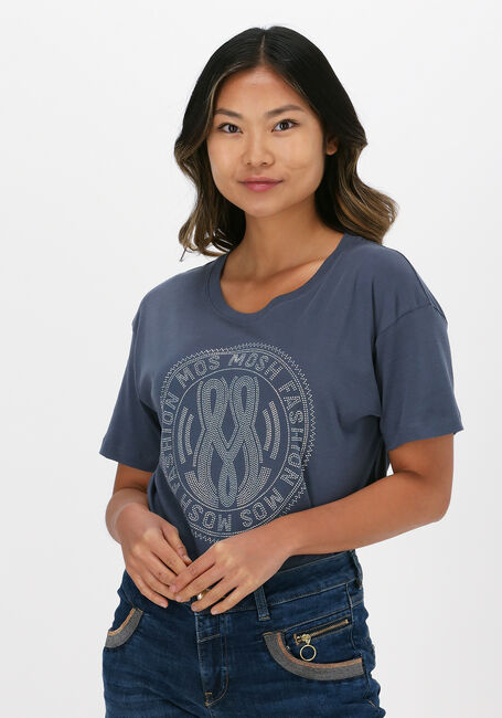 Blauwe MOS MOSH T-shirt LEAH HOLI O-SS TEE - large