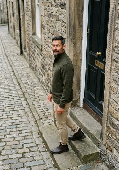 BARBOUR Pull ESSENTIAL PATCH HALF ZIP KNITTED JUMPER Vert fonc&eacute; - large