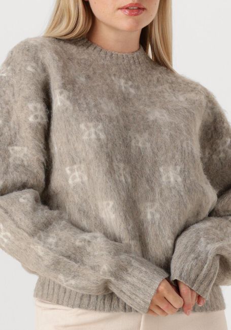 STUDIO AR Pull ALYSSA BRUSHED KNIT en taupe - large