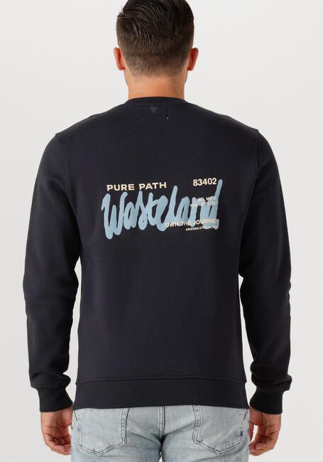 PURE PATH Chandail REGULAR FIT CREWNECK LS SWEATERS Bleu foncé - large