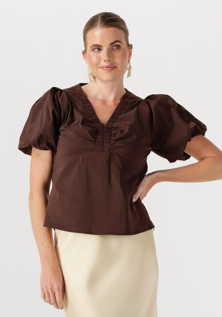 Bruine NEO NOIR  IRINA POPLIN BLOUSE - large