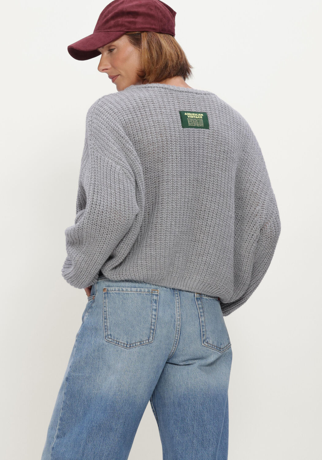 AMERICAN VINTAGE Pull CYROW en gris - large