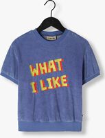 CARLIJNQ T-shirt WHAT I LIKE - SWEATERR SHORT SLEEV E WITH EMBROIDERY en bleu - medium