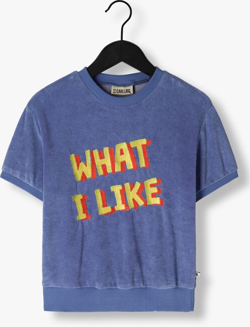 CARLIJNQ T-shirt WHAT I LIKE - SWEATERR SHORT SLEEV E WITH EMBROIDERY en bleu - large