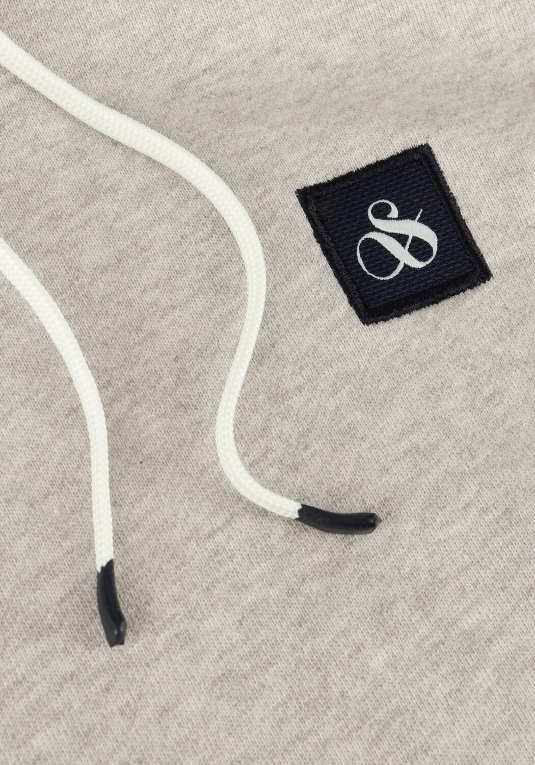 Lichtgrijze SCOTCH & SODA Sweater ESSENTIAL LOGO BADGE HOODIE - large