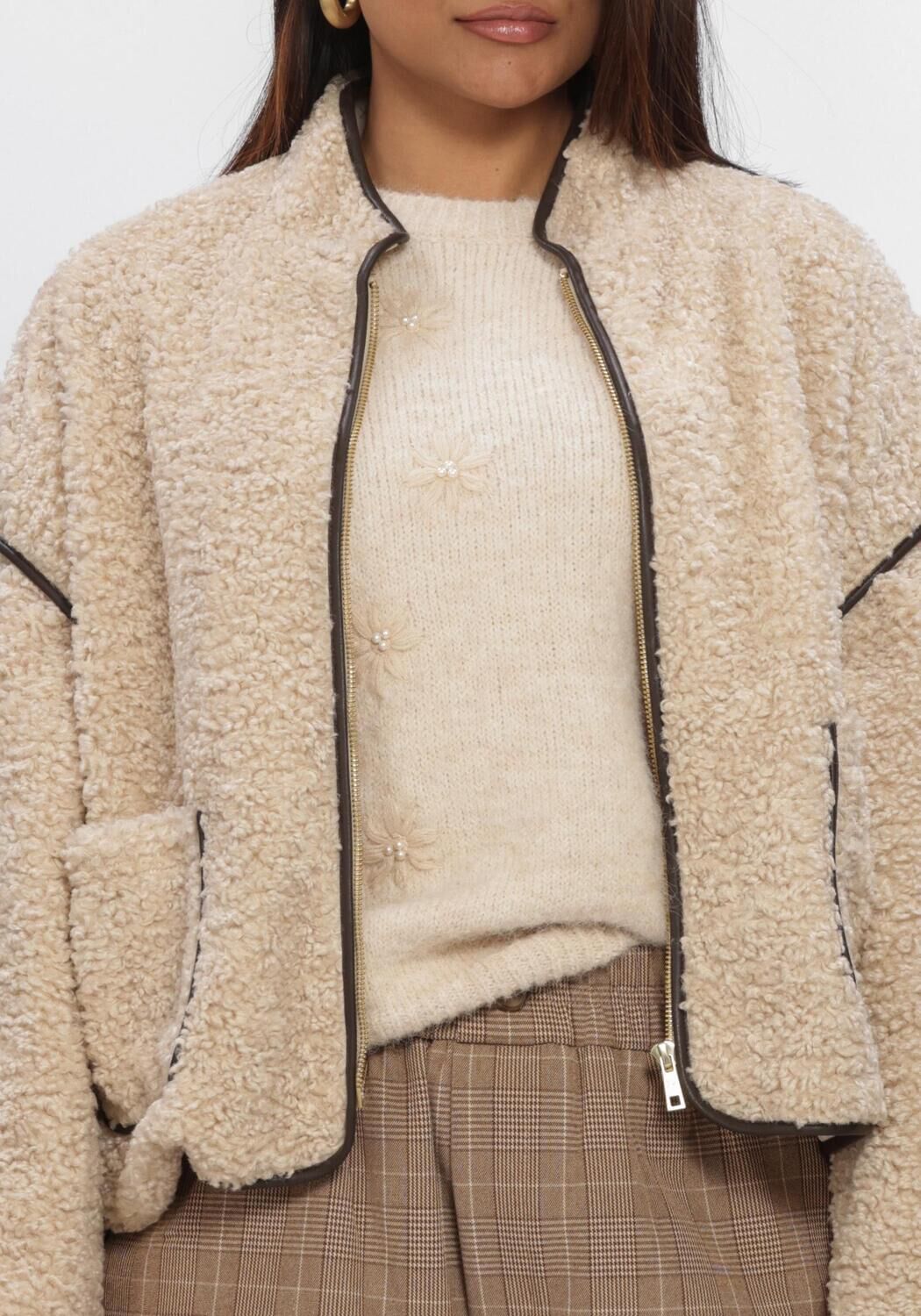 NUKUS Manteau Teddy HEINEKE JACKET en beige - large