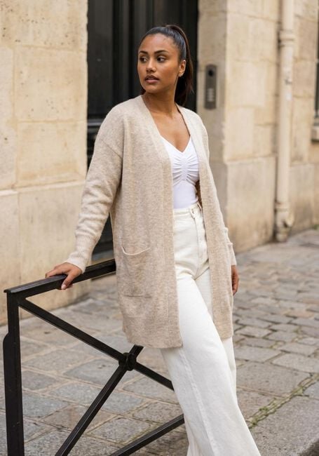 Beige SELECTED WOMEN Vest LULU NEW LS KNIT LONG CARDIGAN B - large