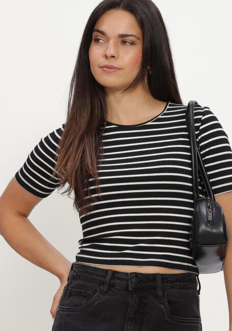 ANOTHER LABEL T-shirt ELYNE STRIPE T-SHIRT S/S en noir - large