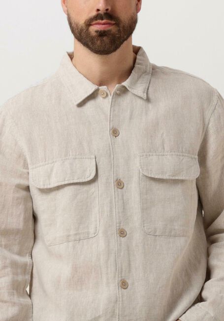 SELECTED HOMME Chemise décontracté SLHMADS-LINEN OVERSHIRT LS NOOS en beige - large